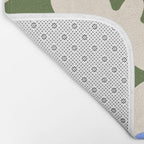 Abstract Flower Shape - Green and Blue Bath Mat Gallery Image 2