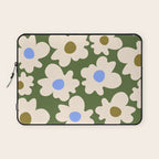 Abstract Flower Shape - Green and Blue Laptop Sleeve Gallery Image 1