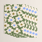 Abstract Flower Shape - Green and Blue Wrapping Paper Gallery Image 3