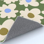 Abstract Flower Shape - Green and Blue Rug Gallery Image 4