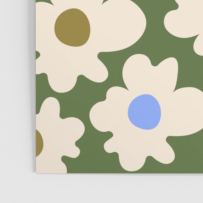 Abstract Flower Shape - Green and Blue Poster Gallery Image 3