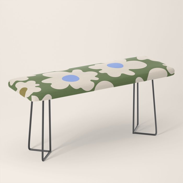 Abstract Flower Shape - Green and Blue Bench Gallery Image 1