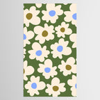 Abstract Flower Shape - Green and Blue Tablecloth Gallery Image 2