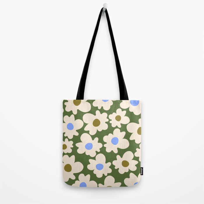 Abstract Flower Shape - Green and Blue Tote Bag Gallery Image 2