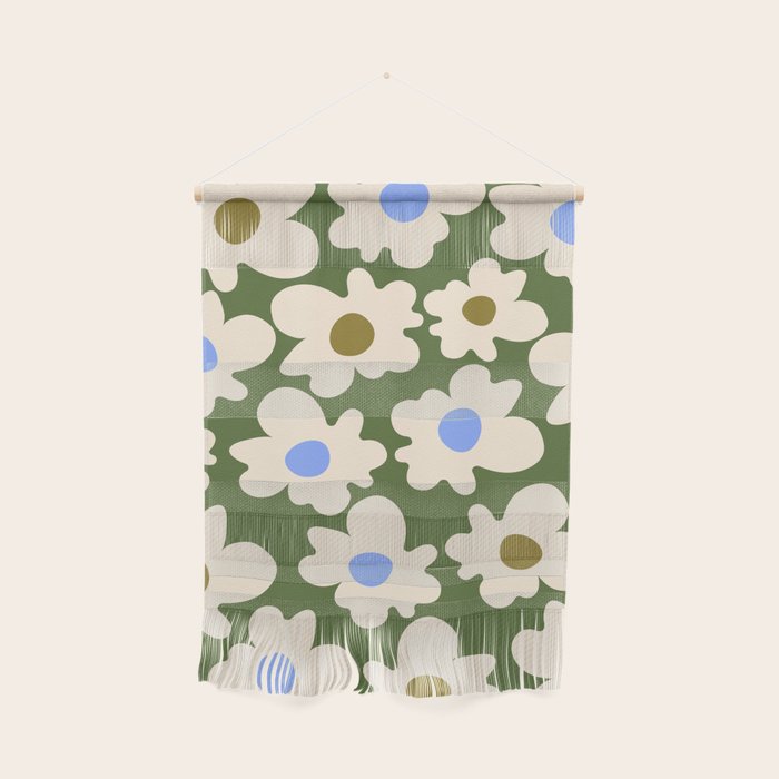 Abstract Flower Shape - Green and Blue Wall Hanging Gallery Image 1