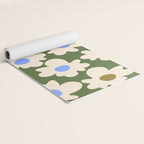 Abstract Flower Shape - Green and Blue Yoga Mat Gallery Image 2
