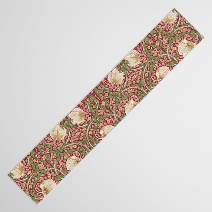 William Morris Vintage Pimpernel Red Thyme Table Runner Gallery Image 3