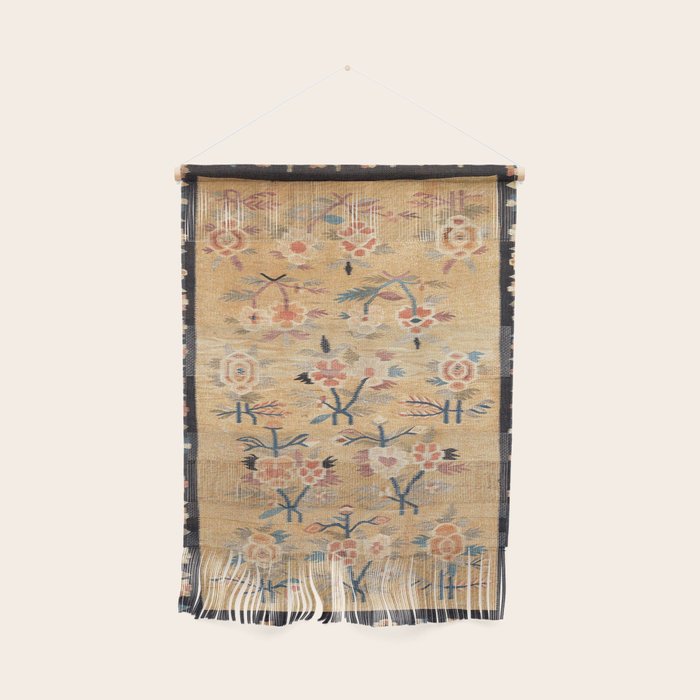 Bessarabian Floral European Kilim Print Wall Hanging Gallery Image 1