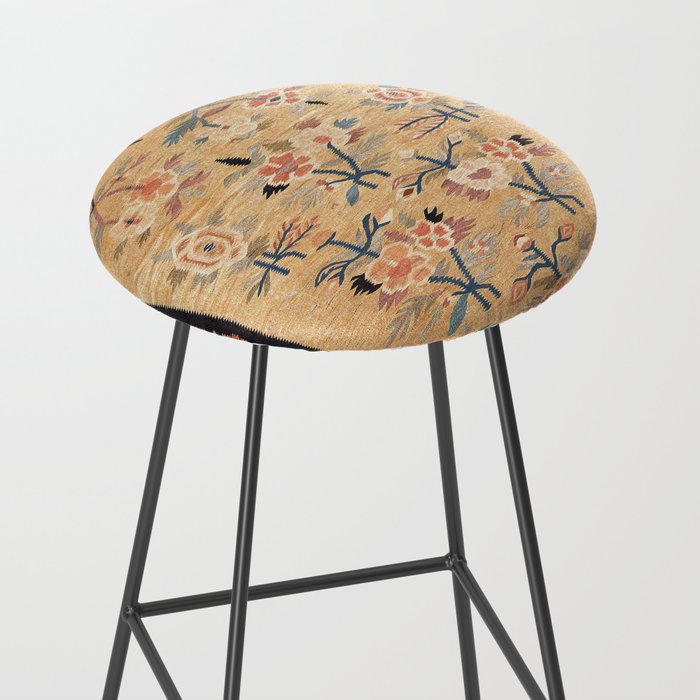 Bessarabian Floral European Kilim Print Stool Gallery Image 2