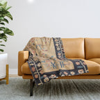 Bessarabian Floral European Kilim Print Throw Blanket Gallery Image 1