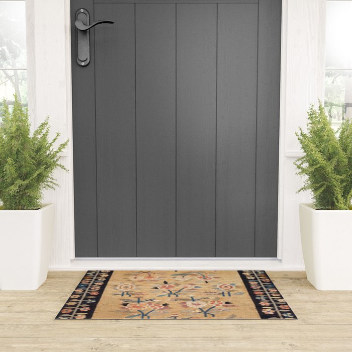 Bessarabian Floral European Kilim Print Welcome Mat Gallery Image 3