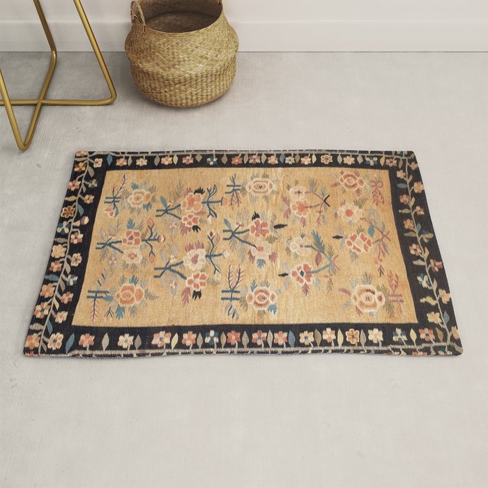 Bessarabian Floral European Kilim Print Rug Gallery Image 1