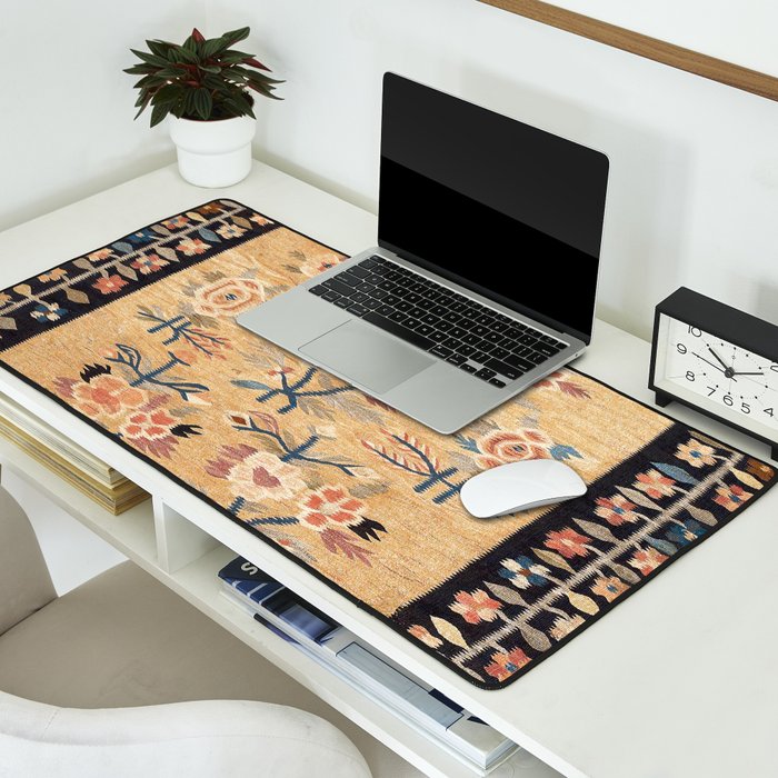 Bessarabian Floral European Kilim Print Desk Mat Gallery Image 2