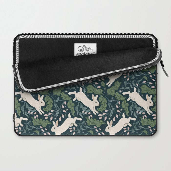 Moonlight Garden Bunnies Laptop Sleeve Gallery Image 2