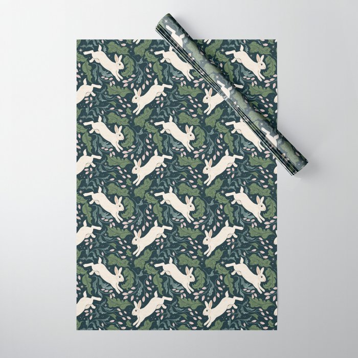 Moonlight Garden Bunnies Wrapping Paper Gallery Image 1