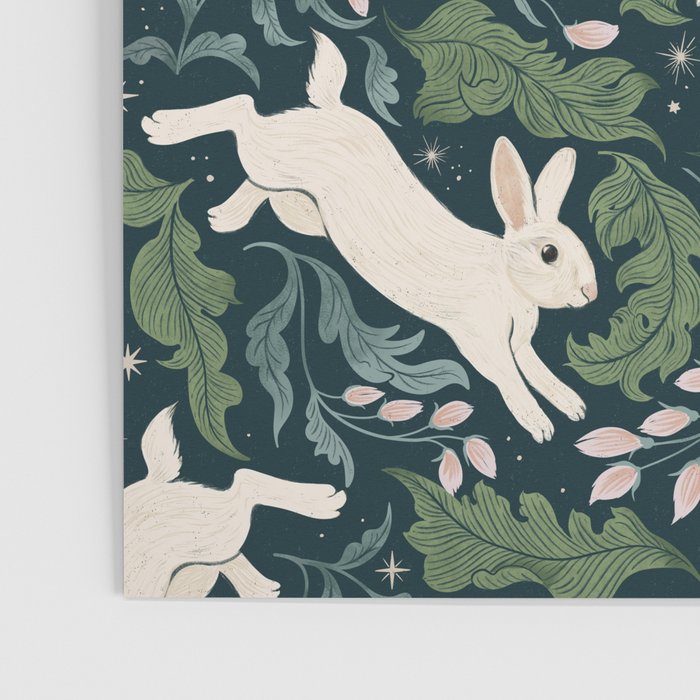 Moonlight Garden Bunnies Poster Gallery Image 3