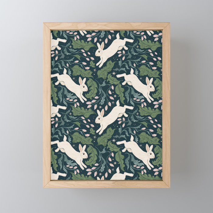 Moonlight Garden Bunnies Mini Art Print Gallery Image 1