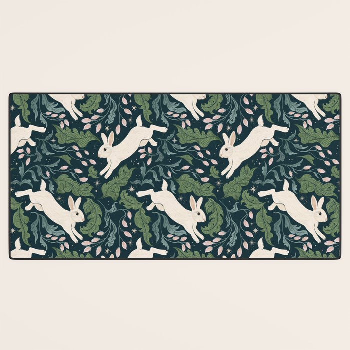 Moonlight Garden Bunnies Desk Mat Gallery Image 3