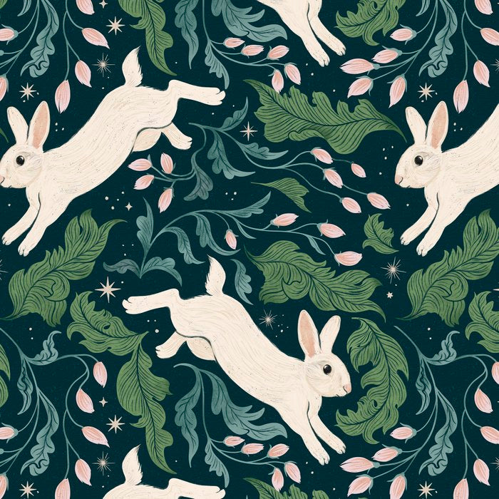 Moonlight Garden Bunnies Coffee Mug Gallery Image 2