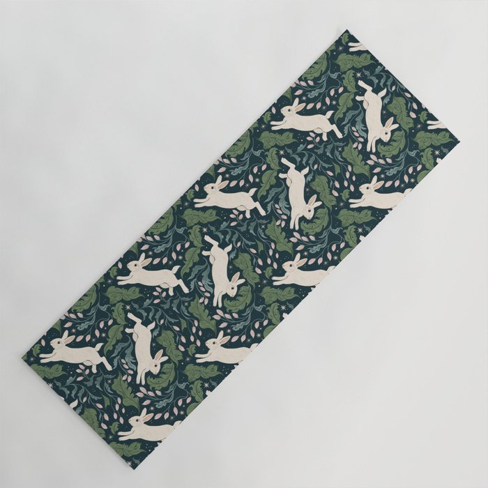 Moonlight Garden Bunnies Yoga Mat Gallery Image 1