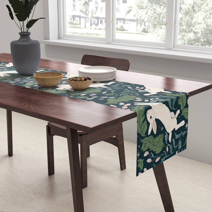 Moonlight Garden Bunnies Table Runner Gallery Image 2