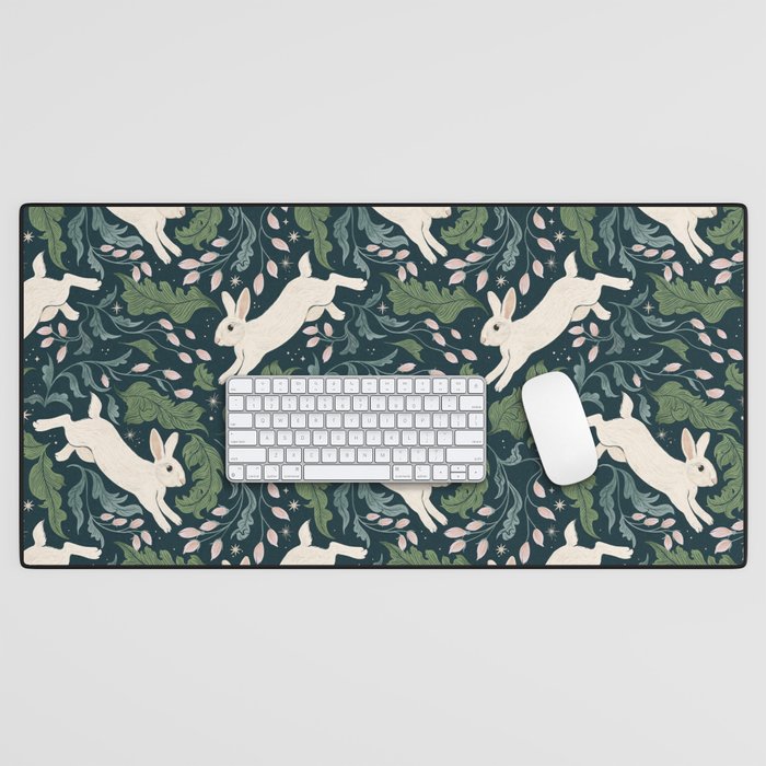 Moonlight Garden Bunnies Desk Mat Gallery Image 1