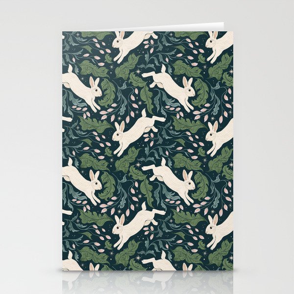 Moonlight Garden Bunnies Stationery Card Gallery Image 2