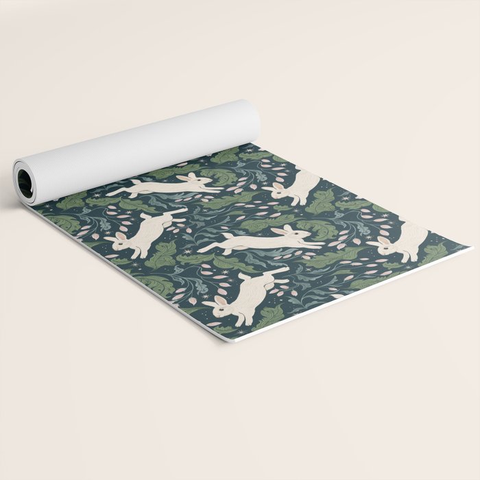 Moonlight Garden Bunnies Yoga Mat Gallery Image 2