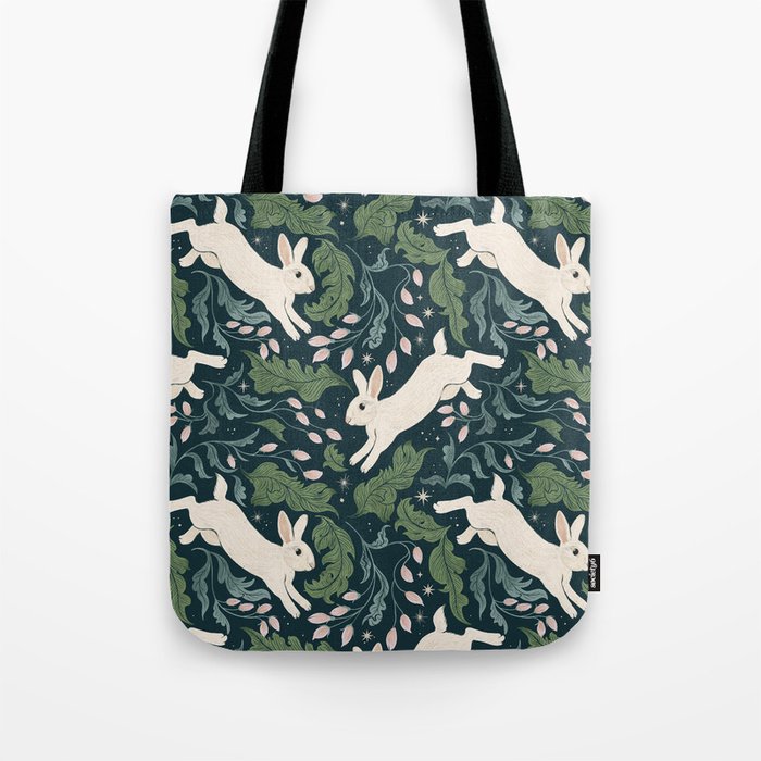 Moonlight Garden Bunnies Tote Bag Gallery Image 1