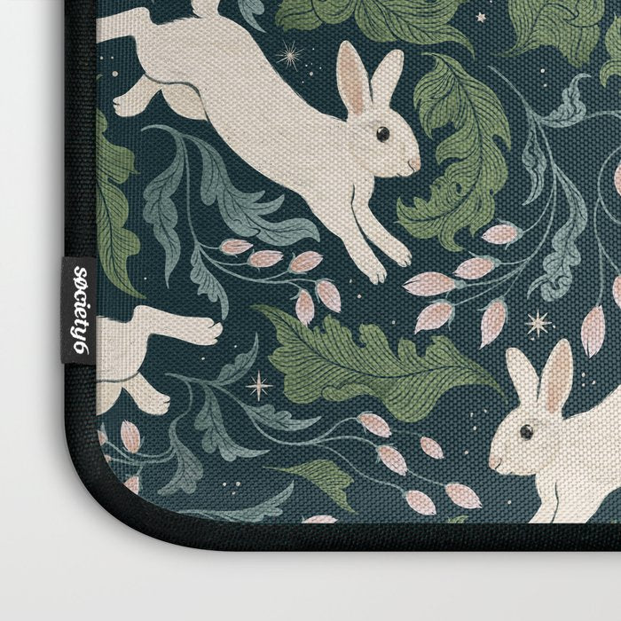 Moonlight Garden Bunnies Laptop Sleeve Gallery Image 3