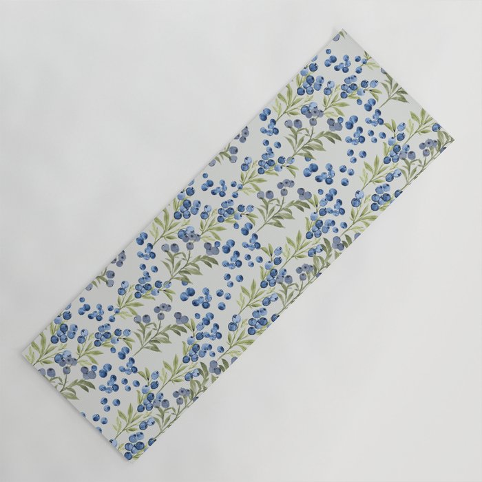 âWild Blueberryâ- Botanical Pattern (1) Yoga Mat Gallery Image 1