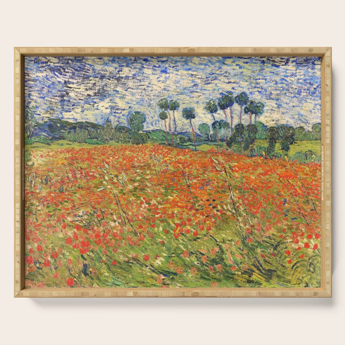 Poppy Field by Vincent van Gogh, 1890 painting Serving Tray Gallery Image 1