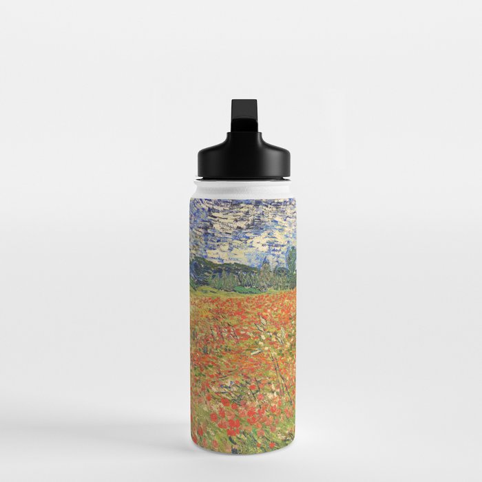 Poppy Field by Vincent van Gogh, 1890 painting Water Bottle Gallery Image 3