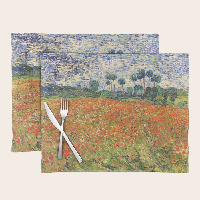 Poppy Field by Vincent van Gogh, 1890 painting Placemat Gallery Image 1