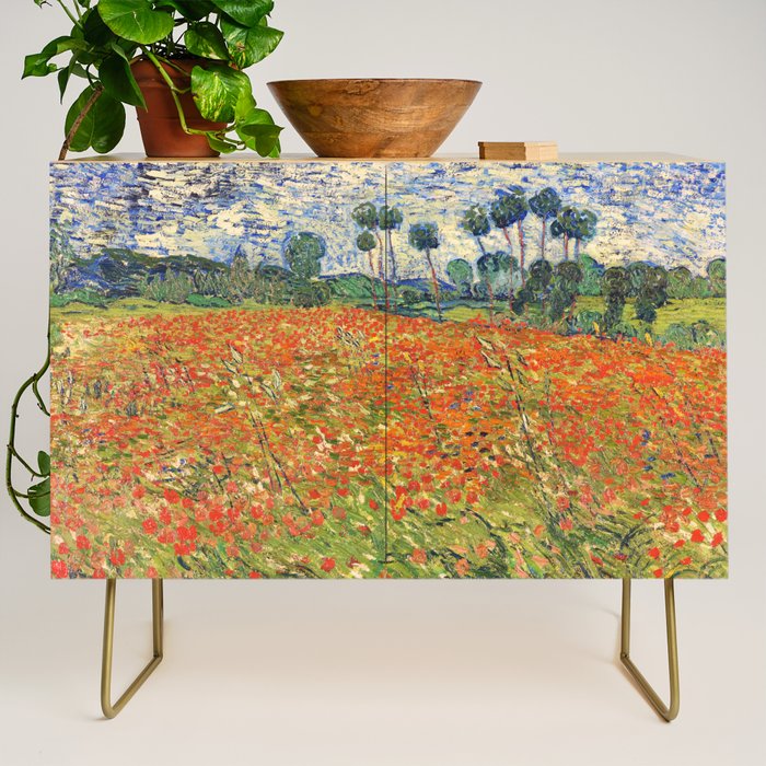 Poppy Field by Vincent van Gogh, 1890 painting Credenza Gallery Image 1