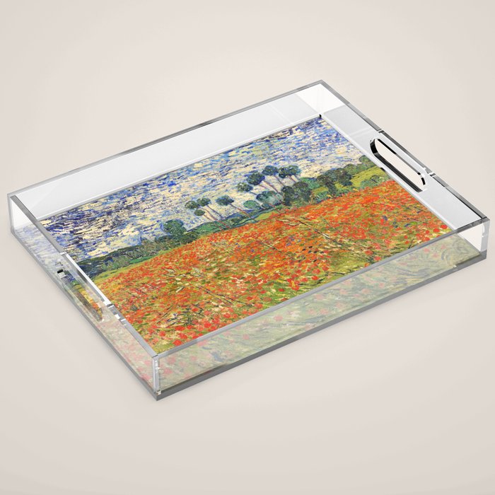 Poppy Field by Vincent van Gogh, 1890 painting Acrylic Tray Gallery Image 1