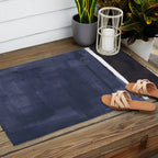 Navy Black Rothko Fun Colorful Mid Century Modern Abstract Painting Shapes Pattern Outdoor Rug Gallery Image 2