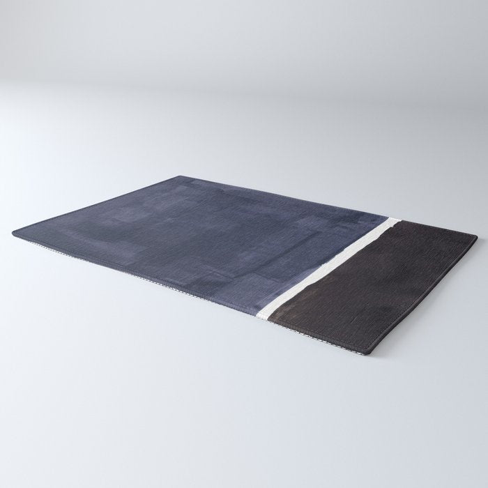 Navy Black Rothko Fun Colorful Mid Century Modern Abstract Painting Shapes Pattern Rug Gallery Image 3