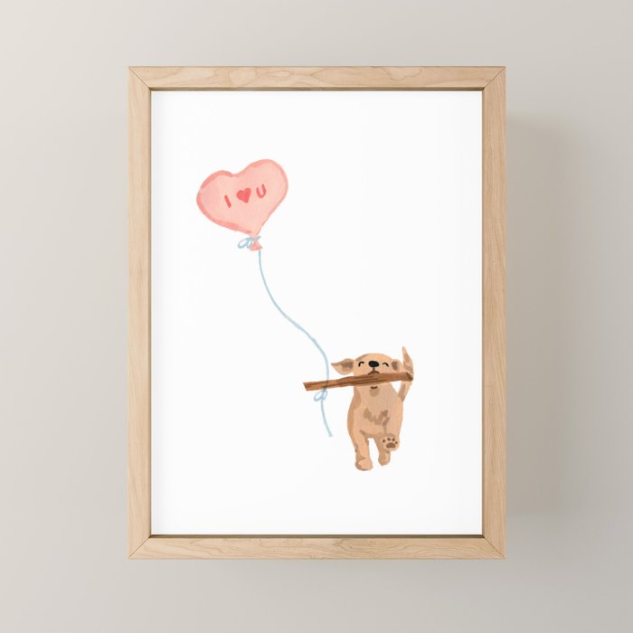 Furry Helper Heart You Print Mini Art Print Gallery Image 1