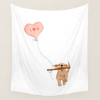 Furry Helper Heart You Print Wall Tapestry Gallery Image 4