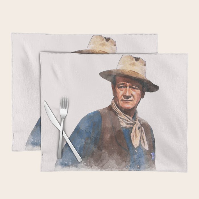 John Wayne - The Duke - Watercolor Placemat Gallery Image 1