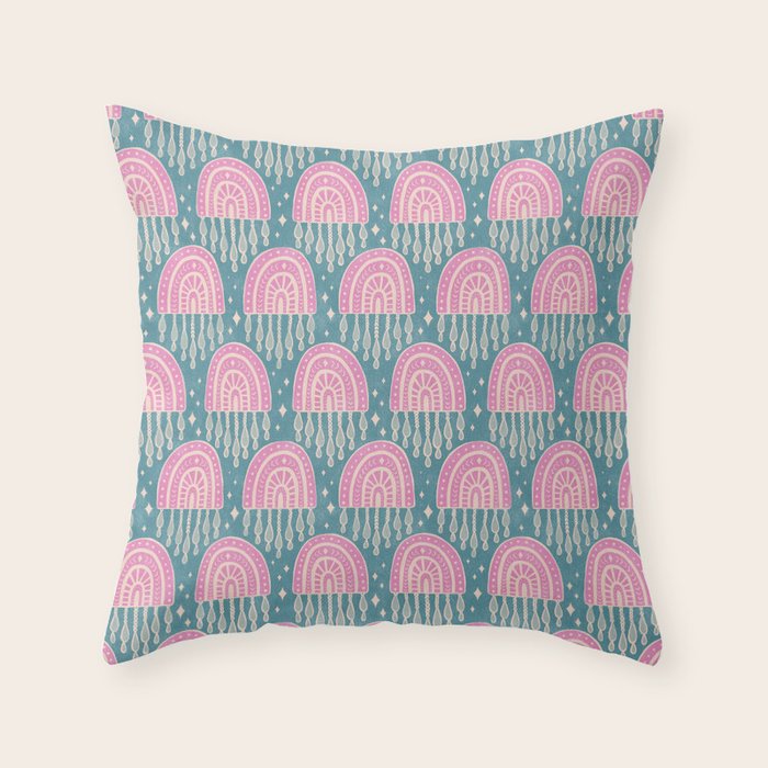 Little Rainbows - orchid and blue Throw Pillow Gallery Image 6
