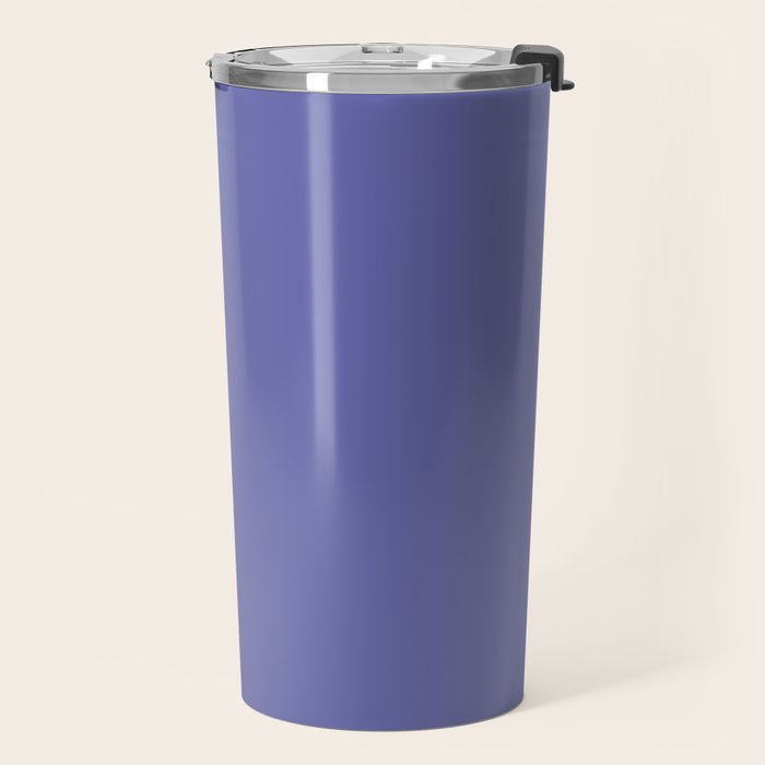 Veri Peri Solid Color Plain Perowinkle Blue Modern Abstract  Travel Mug Gallery Image 2