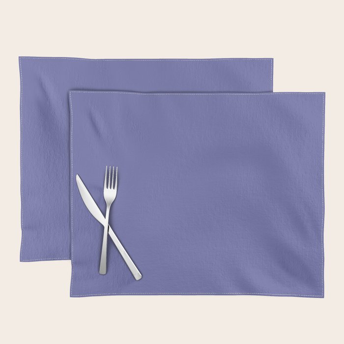 Veri Peri Solid Color Plain Perowinkle Blue Modern Abstract  Placemat Gallery Image 1