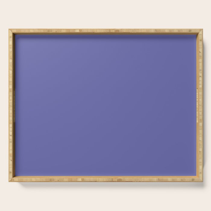 Veri Peri Solid Color Plain Perowinkle Blue Modern Abstract  Serving Tray Gallery Image 1