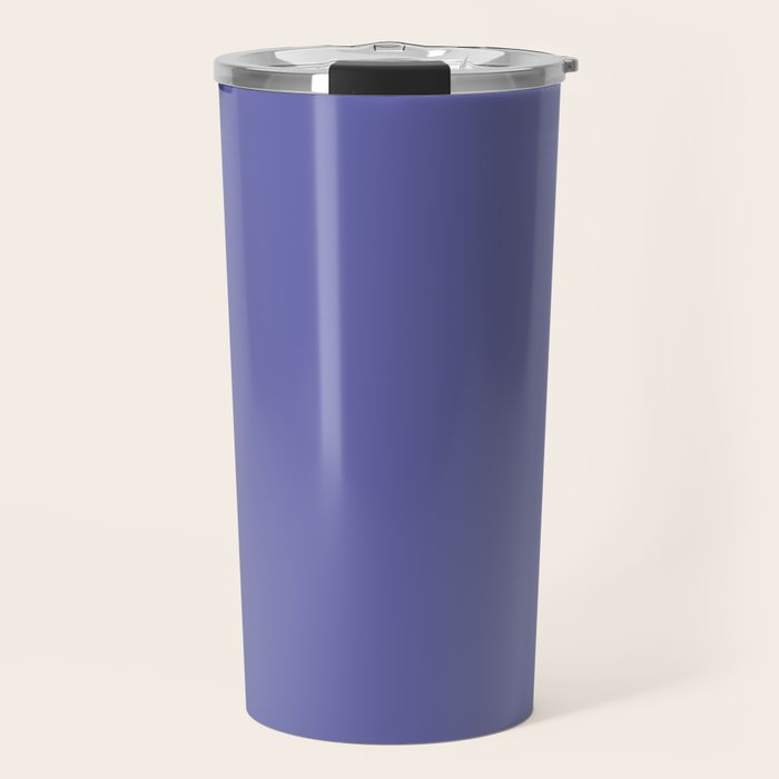 Veri Peri Solid Color Plain Perowinkle Blue Modern Abstract  Travel Mug Gallery Image 1