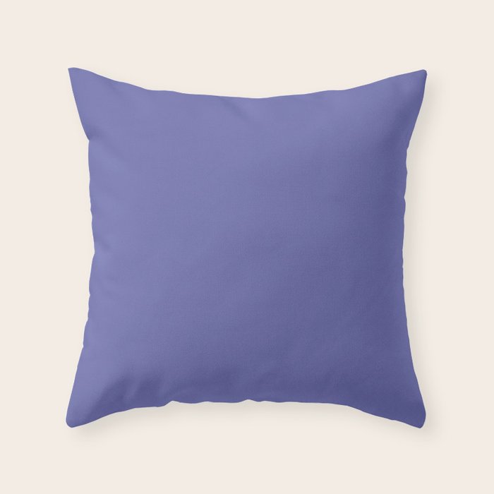 Veri Peri Solid Color Plain Perowinkle Blue Modern Abstract  Throw Pillow Gallery Image 6