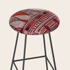 Earthy Berber Geometry Stool Gallery Image 2