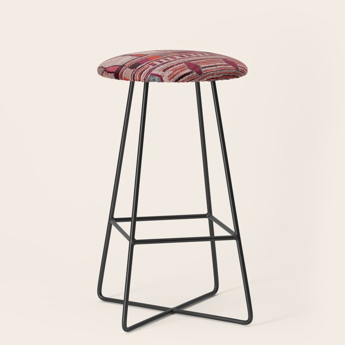 Earthy Berber Geometry Stool Gallery Image 1