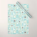 Retro Rectangles Mid Century Modern Geometric Vintage Style Wrapping Paper Gallery Image 1